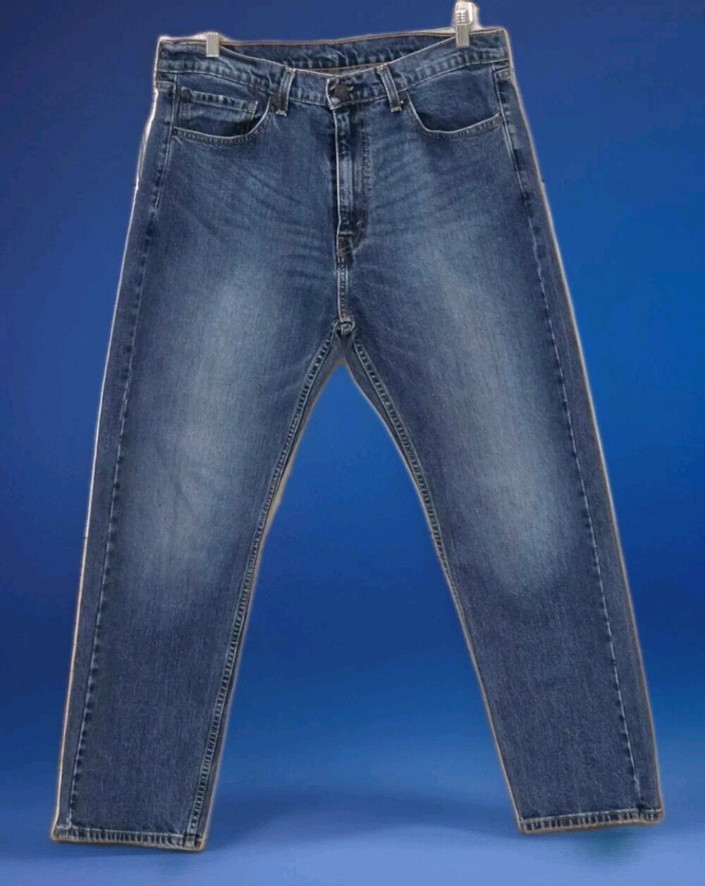 Levi's 505 Men's Jeans 36x30 Regular Fit ZipFly Straight Leg Denim Distressed